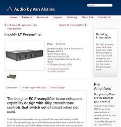 AVA HiFi - detailed page for one of their high-end custom sound components